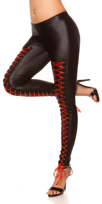 leggings with lacing at the front Black